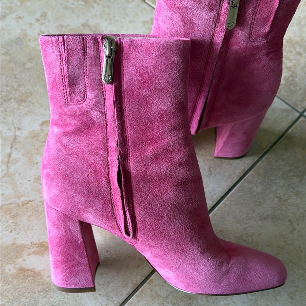 Pink Suede Ankle Boots Sam Edelman